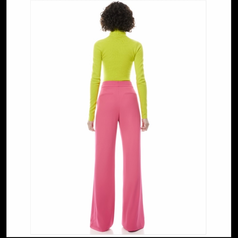 Alice + Olivia Vibrant Pink Wide-Leg Trousers - Picture 3 of 8